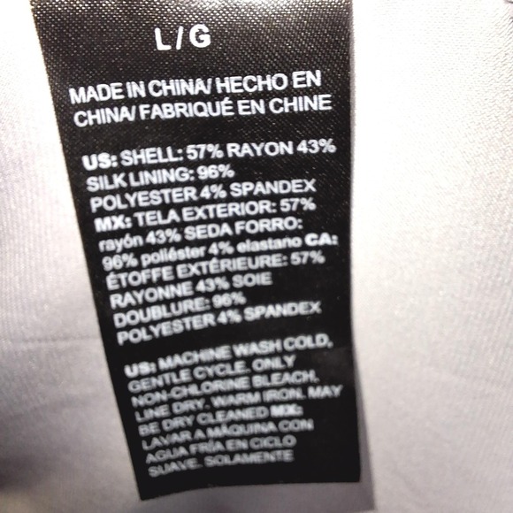 White House Black Market Top Womens Large Black Gray Watercolor Off Shoulder - Picture 7 of 9